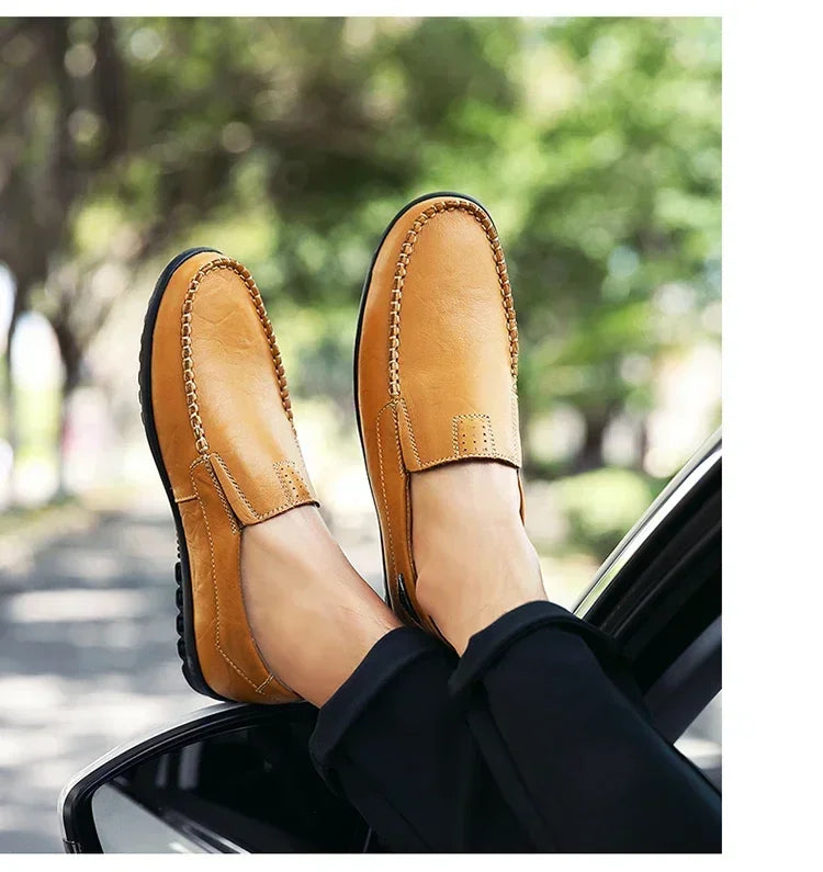 Men Dress Shoes Natural Leather Men's Brand Shoes Sale Formal Shoe Men's Cowhide Italian Genuine Leather Loafers Footwear Casual