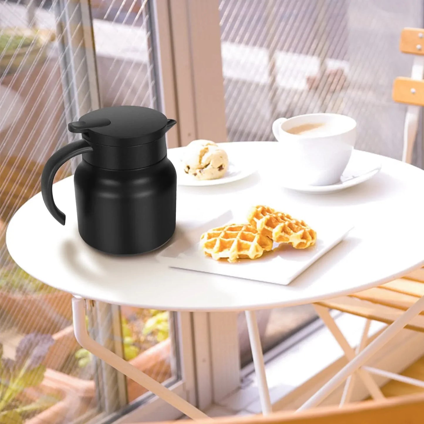 800ml Stewing Teapot Stainless Steel Leak-Proof Thermal Insulation Teapot with Detachable Tea Filter Milk Coffee Thermos Jugs