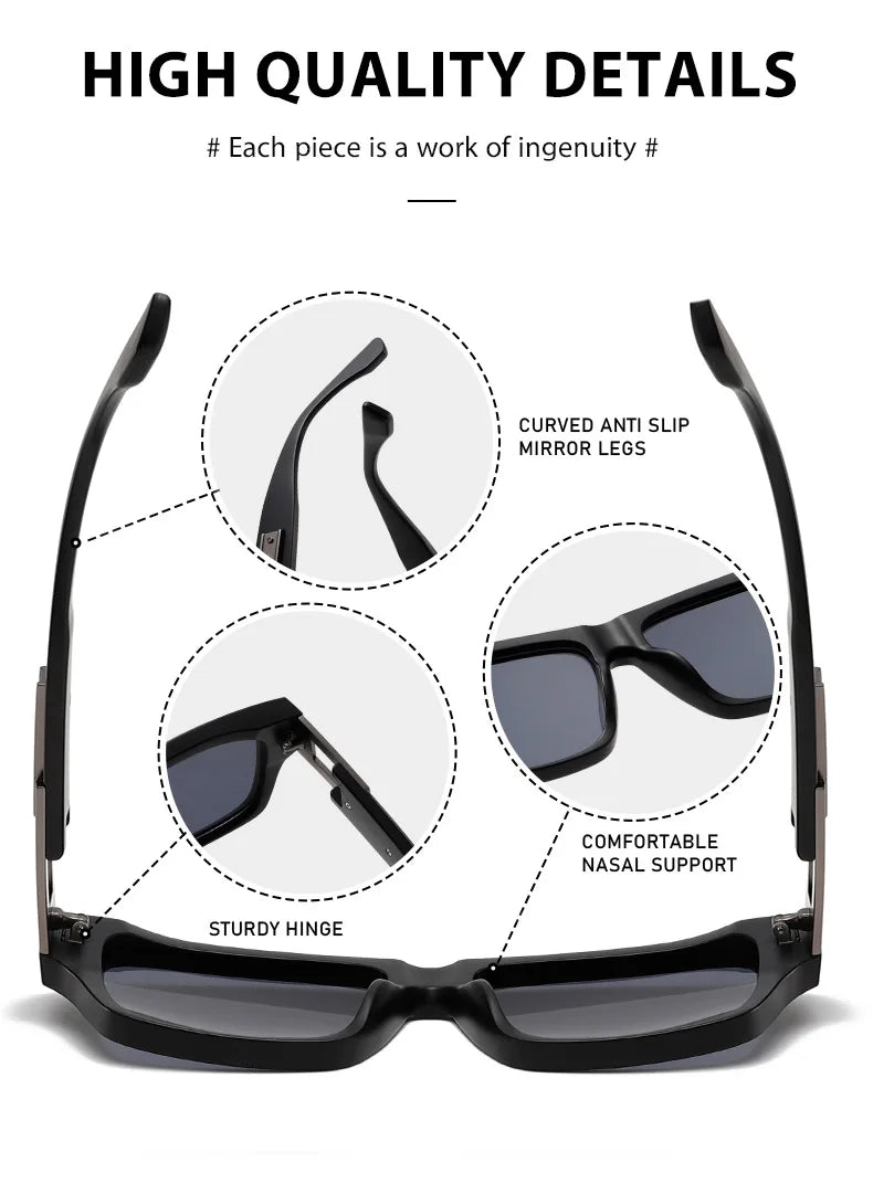 2025 New Square Retro Glasses Men Women Fashion Luxury Original Designer Sun Glasses Male Reflective Lens Gafas De Sol UV400