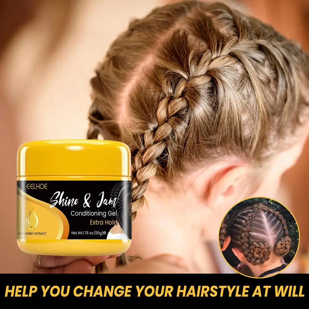 50g Hair Braiding Gel Styling Control Smooth Long Lasting Styling Braiding Gel Tames Frizz Edges Hair Gel Twist Styling Wax