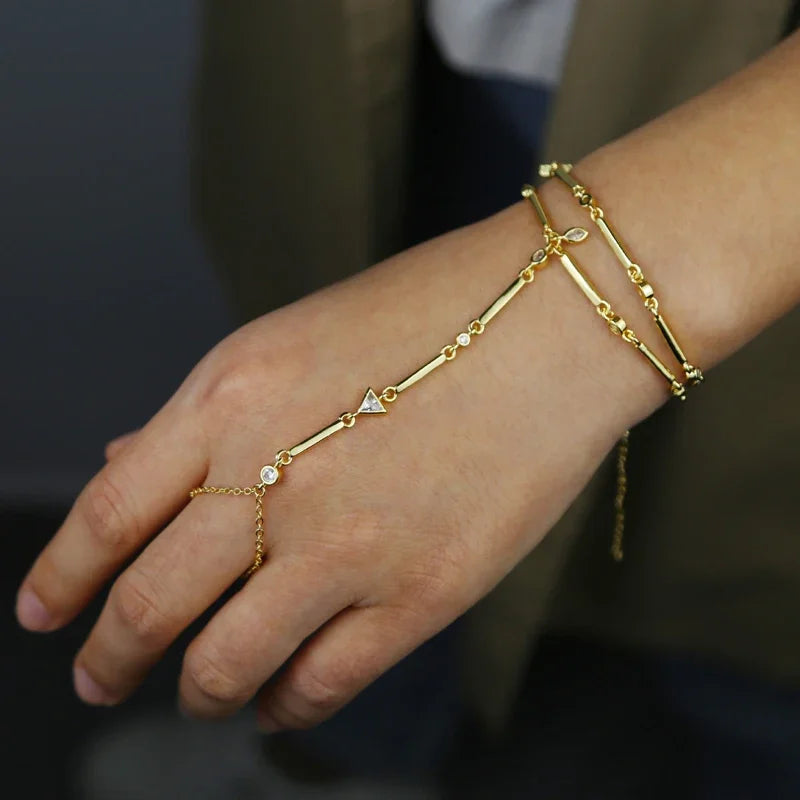 New Iced Out Oval CZ Choker Bracelet Silver Color Bling Lariat Long Bar Round Stone Long Tassel Bangle Women Jewelry