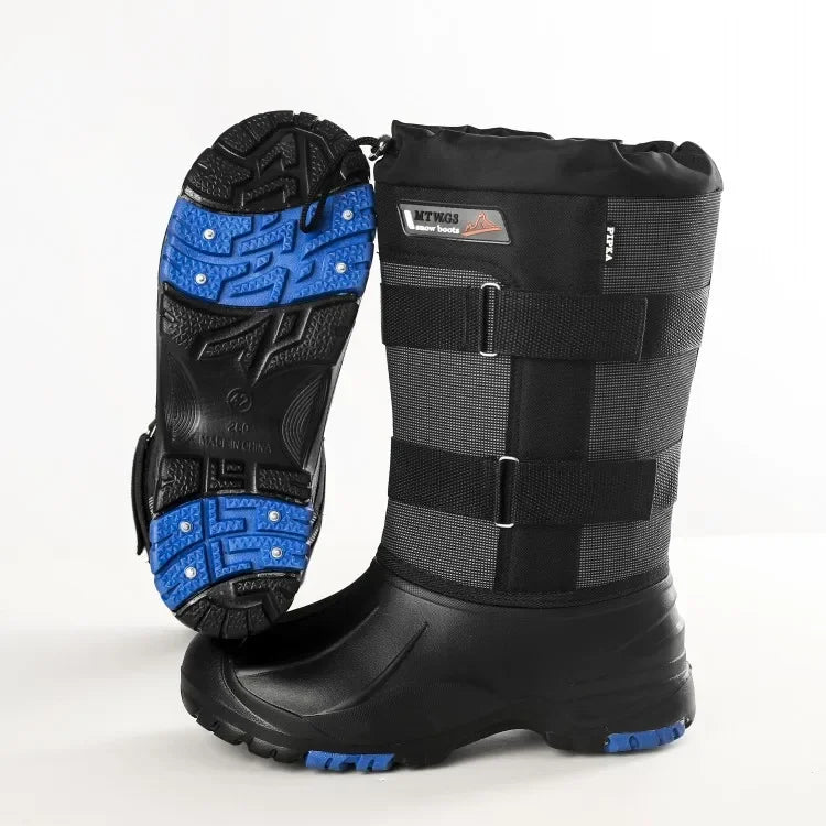 Winter Boots 2023 New Camouflage Snow Boots Men Shoes Rain Waterproof With Fur Plush Warm Male Casual Mid-Calf Work Fishing Boot