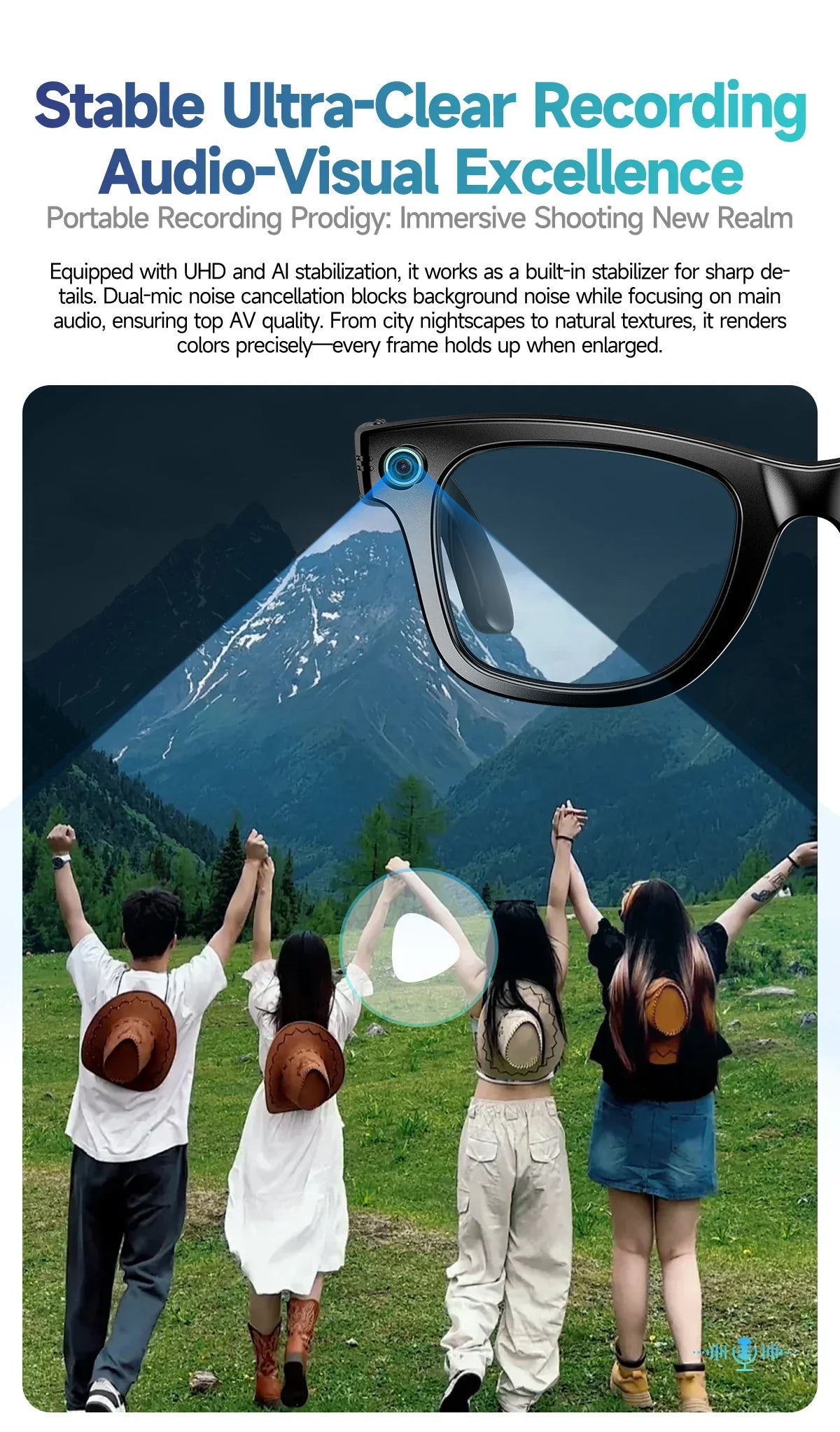 2025 New Upgrade smart glasees With Camera Video Recording AI Photo Recognition Bluetooth Call Translation Voice Sunglasses Man