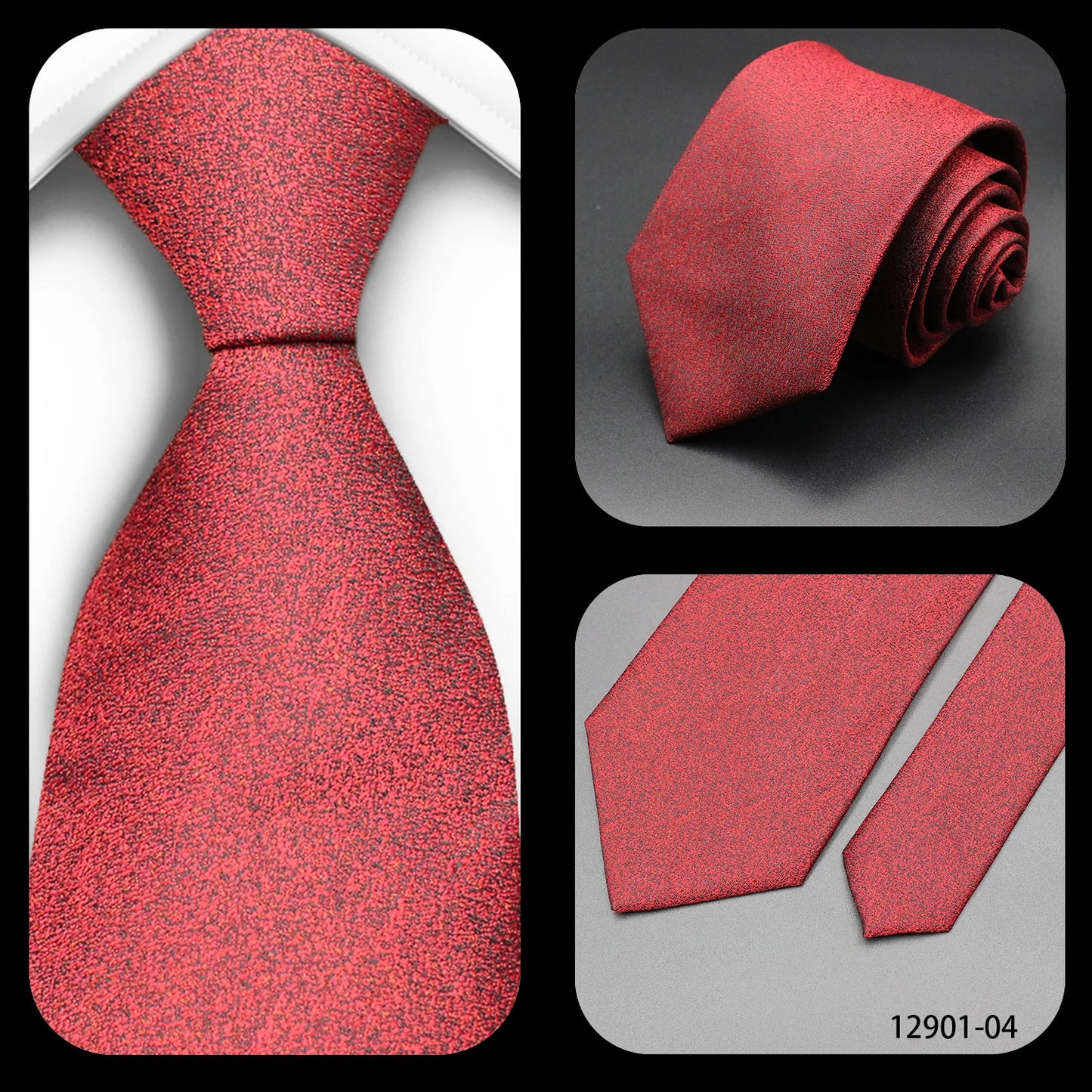 Men's Red Purple Plaid Tie stripe Handmade Woven Fashion Business Tie Geometric Style Polyester Silk Material for Wedding