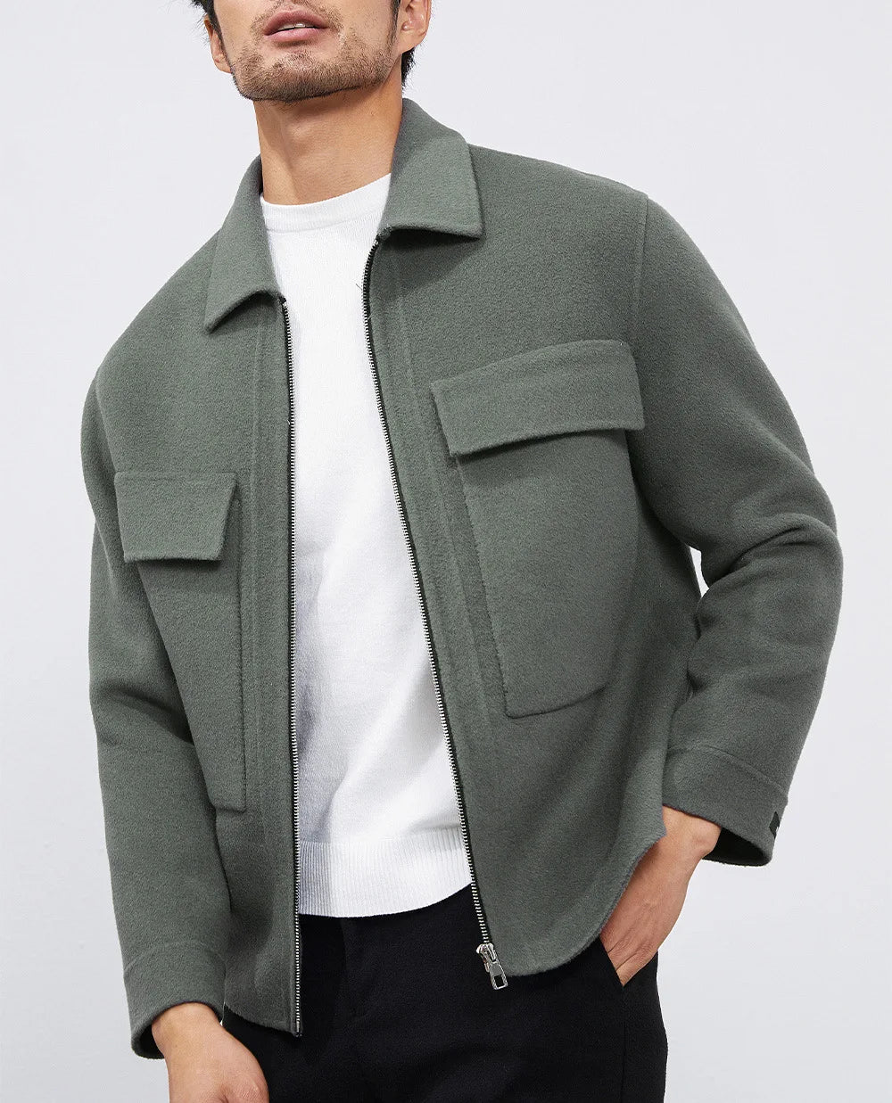 DAVIDSHAO Top Quality EU US Size Luxury Casual Wear Men Wool Coat Jacket Autumn Winter New Style Turn-Down Collar Vintage Coat