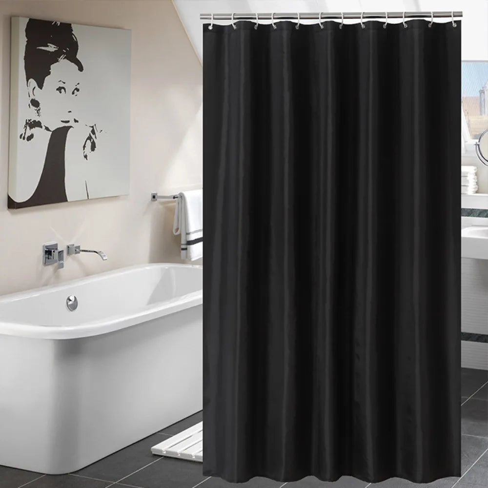 Bathroom Shower Curtain PEVA Waterproof Bathtub Bathing Curtains Easy Clean and Wipe Mildew Proof Shower Curtains with Hooks