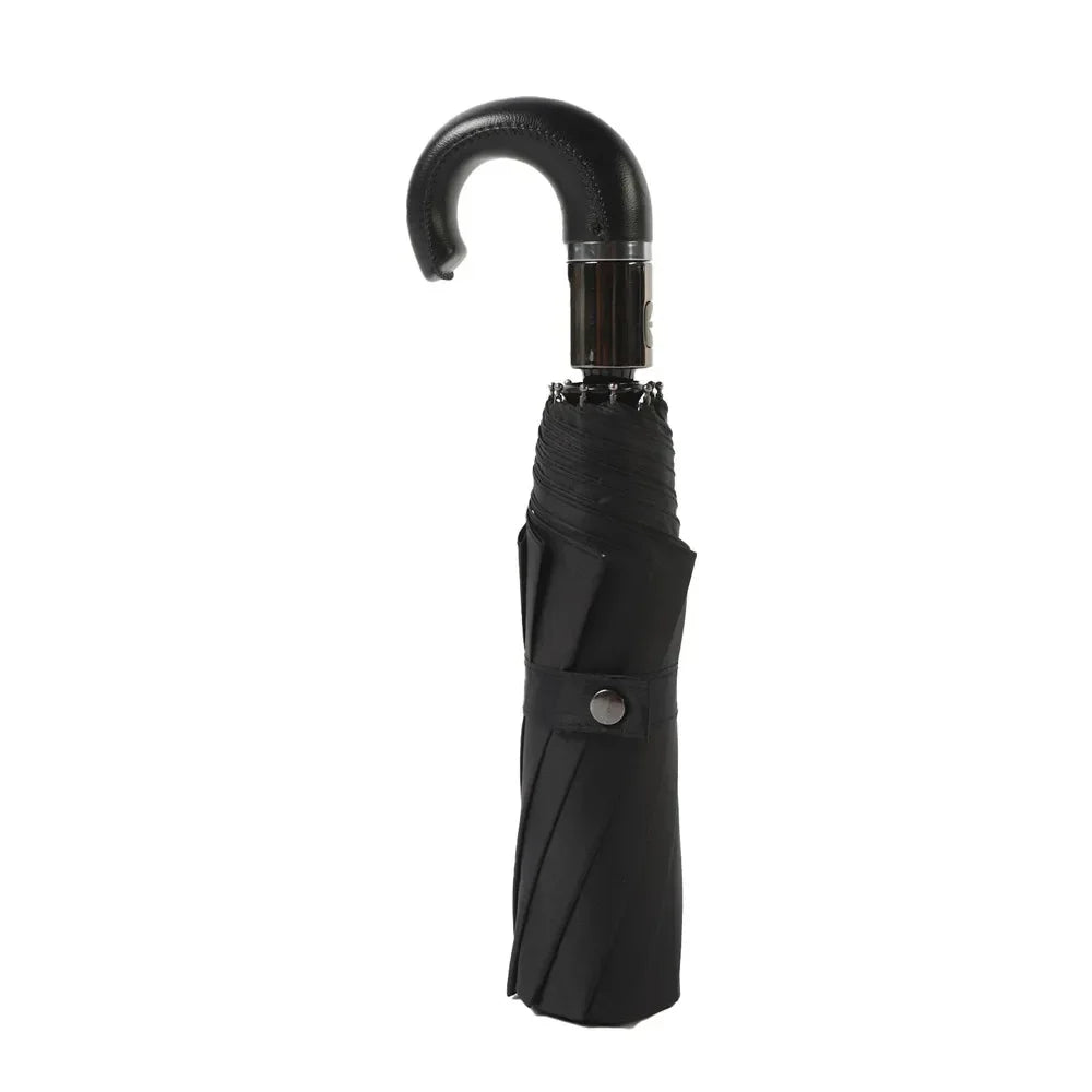 British Style Automatic Umbrella with Wood Handle Business Windproof Large Umbrellas Women 3 Fold Quality Male Parasol Men Gifts