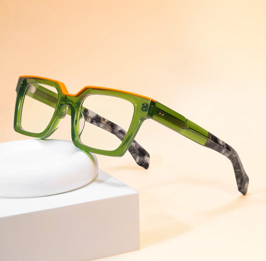 Oversized Glasses for Women Men Thick Acetate Frame Wide Top Clear Lenses Prescription Ready Trendy Style