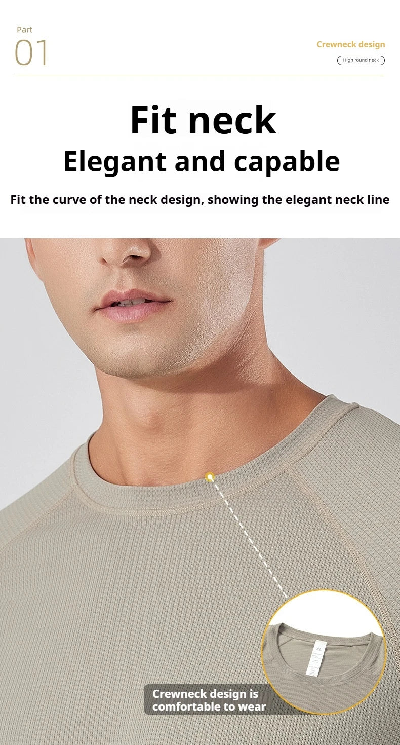 Men's Quick-Dry Breathable Long Sleeve T-Shirt Spring Autumn Thin Workout Top Outdoor Fitness Running Training Thumbhole Cuffs