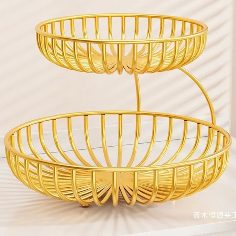 Multi-Layer Solid Wood Fruit Bowl Large Capacity Tabletop Snack Tray Organizer For Living Room Coffee Table Kitchen Decor