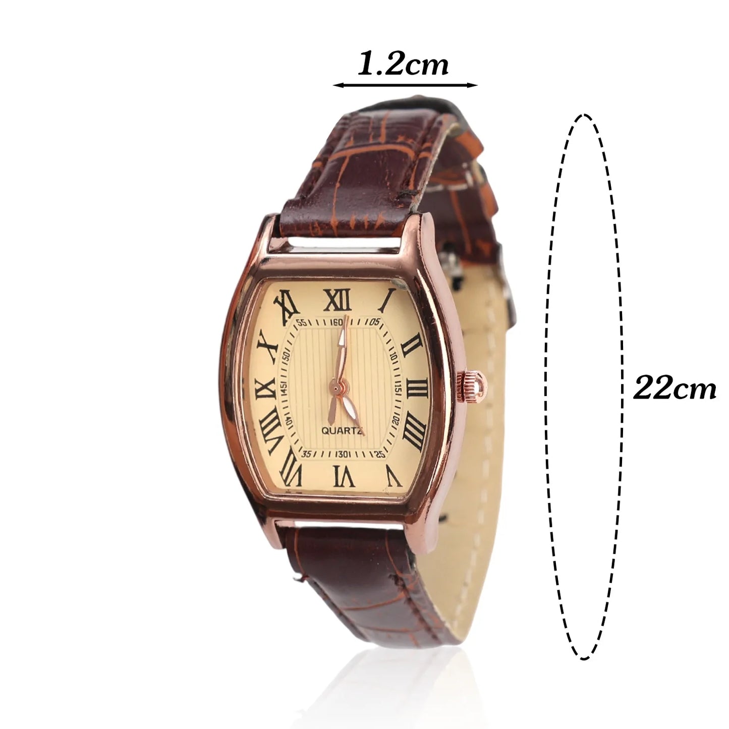 Simple Fashion Retro Brown Women Quartz Watches High Quality Ladies Wristwatches Vintage Leather Watchband Watch for Lovers Gift