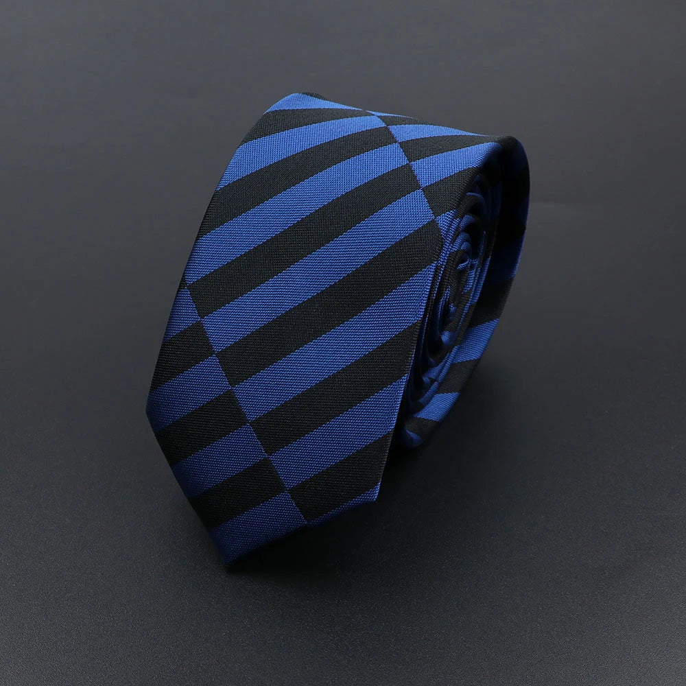 Mens 5cm Slim Tie Striped Plaid Red Black Narrow Necktie For Wedding Party Business Men Formal Suit Shirt Cravats Accessory Gift