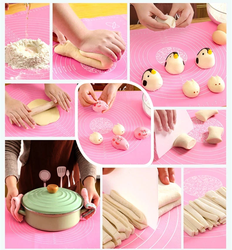 FAIS DU Reusable Non-Stick Silicone Baking Mat for Pastry Rolling with Measurements, Liner Heat Resistant Table Placemat Pad