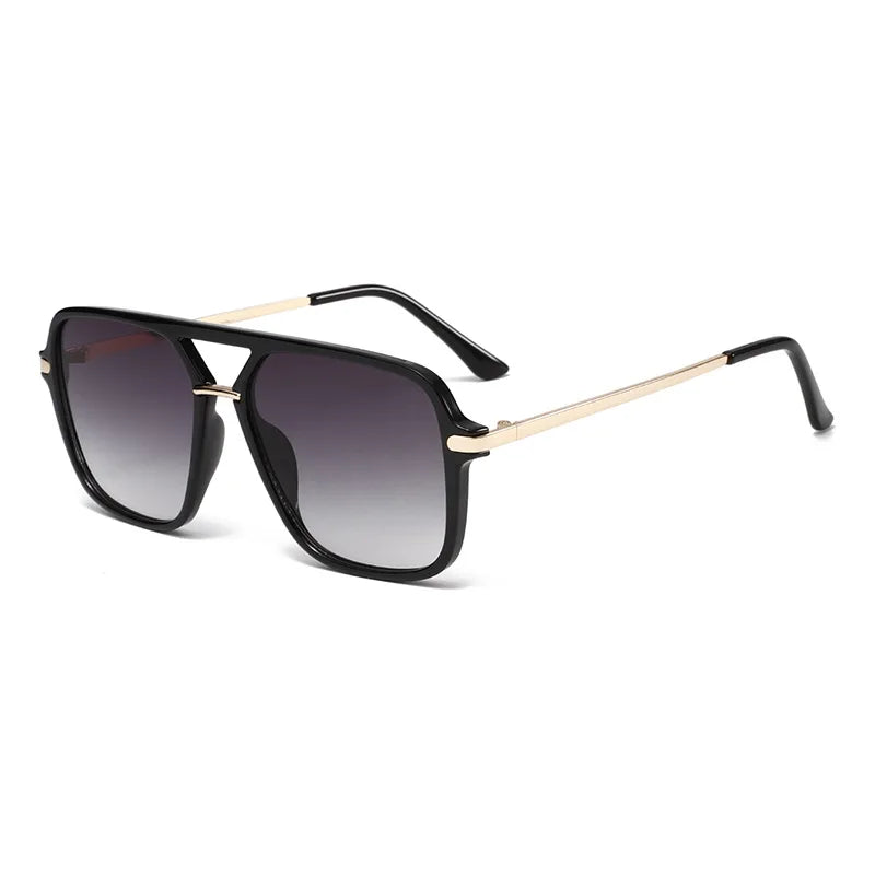 SHAUNA Fashion Double Bridges Square Sunglasses Women Men Retro Gradient Sun Glasses Shades UV400