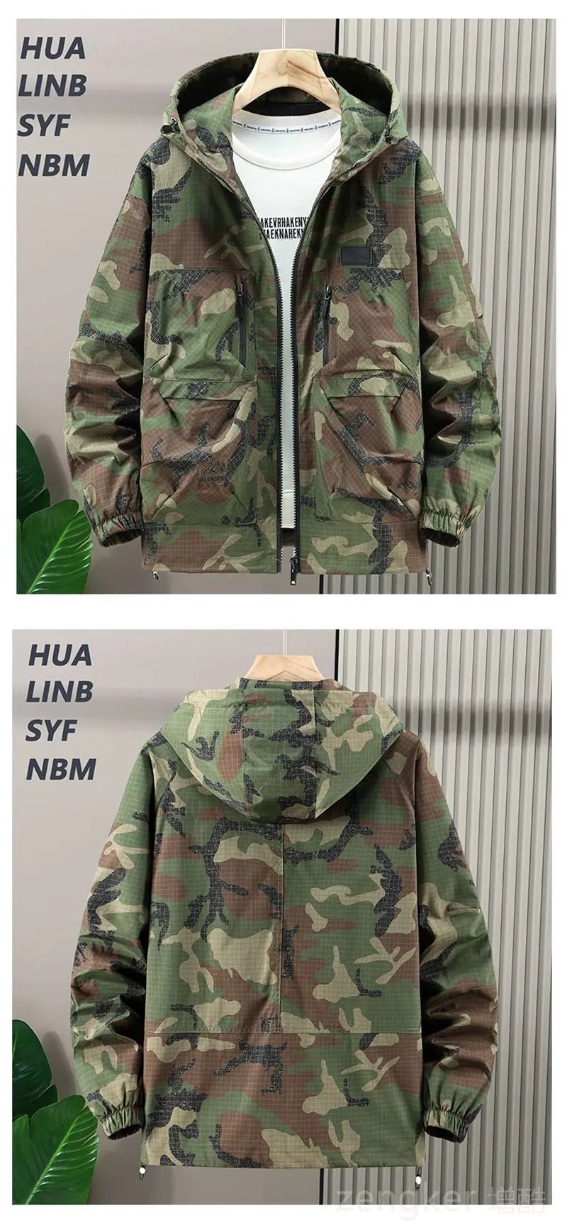 Extra large men's loose workwear windbreaker plus size trendy camouflage casual jacket assault coat 12XL 11XL 10XL men clothing