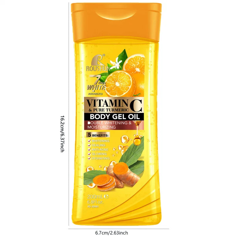 200ML VITAMIN C PURE TURMERIC Body OIL Moisturizing Essential Oil Body Oil Unisex Full Body Skincare Oil，Moisturizing Body Oil