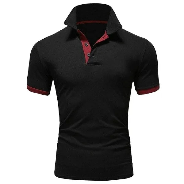Men's Solid Color Short Sleeve T-Shirt Collar Polo Comfortable Breathable Fashion Basic Fit for Spring/Summer