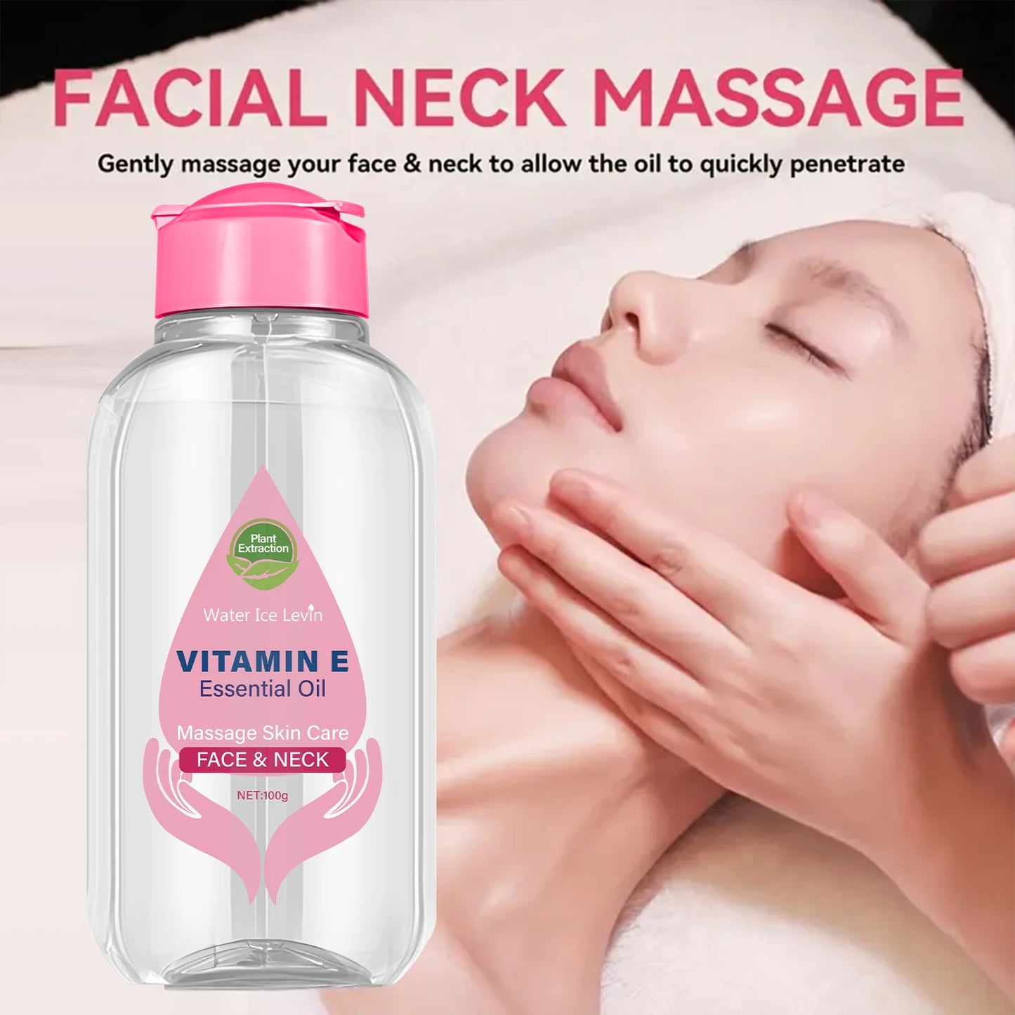 Vitamin E Essential Oil with Niacinamide & Ceramide - Face & Neck Massage Skin Care for Even Tone