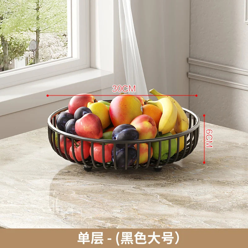 Multi-Layer Solid Wood Fruit Bowl Large Capacity Tabletop Snack Tray Organizer For Living Room Coffee Table Kitchen Decor