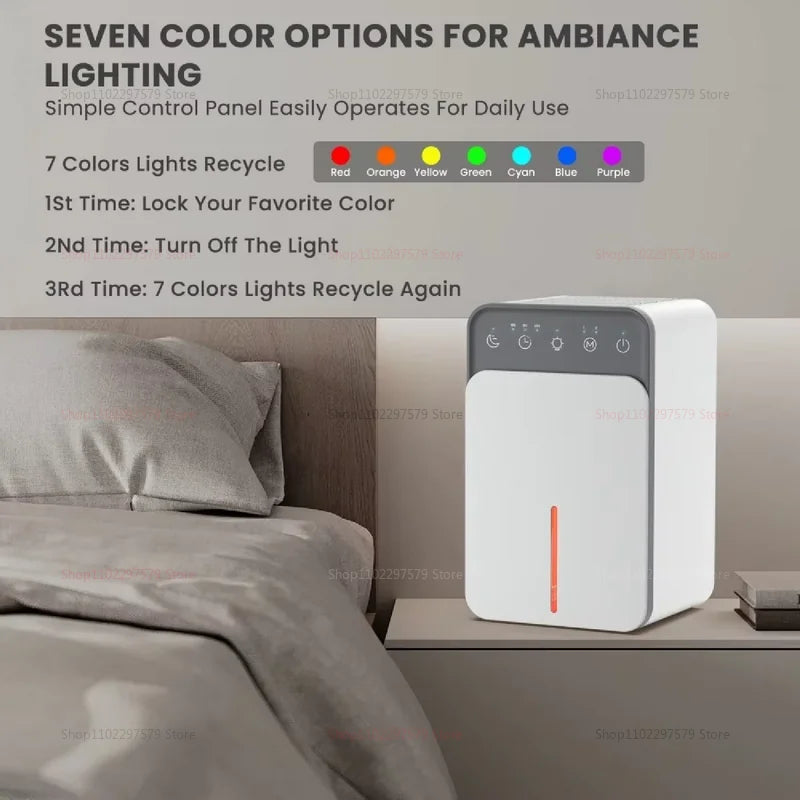 Portable Quiet Air Dehumidifier Moisture Absorber for Home Bedroom Office Kitchen EU Plug Compact Moisture Eliminator Deodorizer