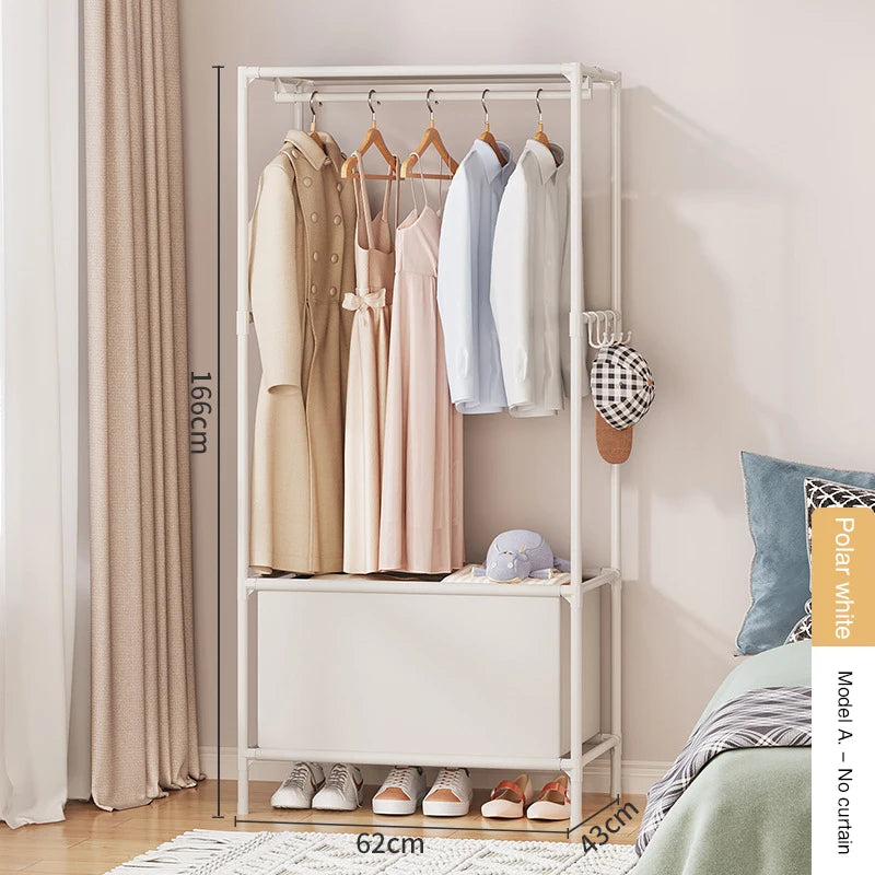 Wardrobe Folding Portable Clothing Storage Cabinet Non-Woven Dustproof Simple Steel Assembly Closet Multipurpose Furniture