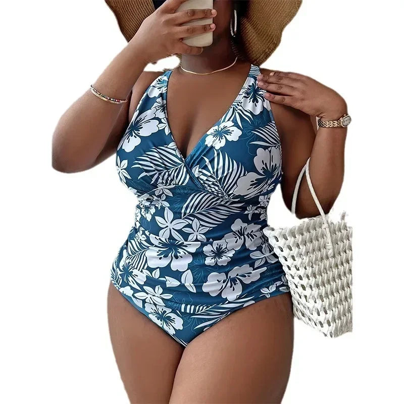 Plus Size Swimwear Women Swimsuit Sexy Big Bikini Bathing Suit 2025 Mujer Summer Beach Wear Monokini Tankini Swimsuits Women 4XL