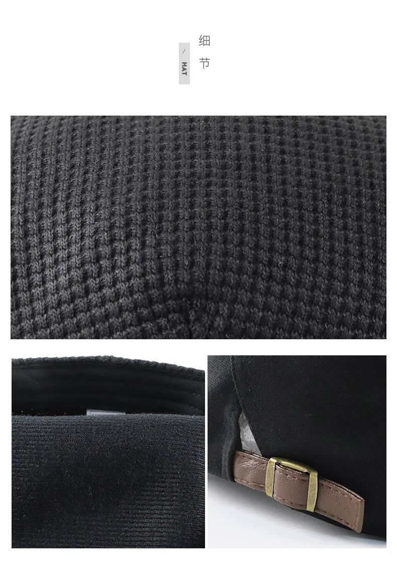 Men Knitted Beret Hat Women Adjustable Newsboy Hats Dad Cabbie Gatsby Cap Driving Flat Ivy Caps