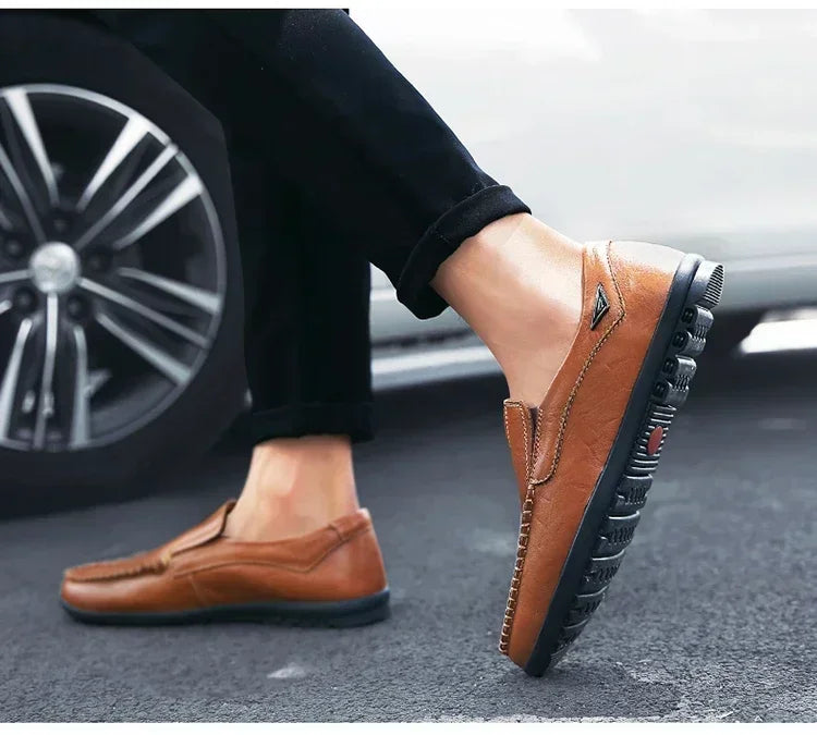 Men Dress Shoes Natural Leather Men's Brand Shoes Sale Formal Shoe Men's Cowhide Italian Genuine Leather Loafers Footwear Casual