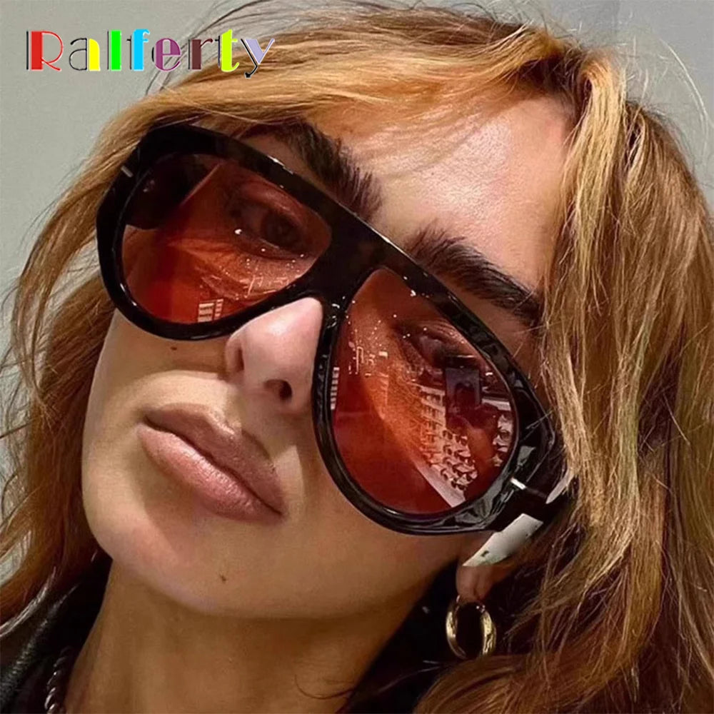 2025 Oversized Pilot Sunglasses for Women Men UV Protection Stylish Eyewear Thick Frame Unique Luxury Designer Sun Glasses Shade