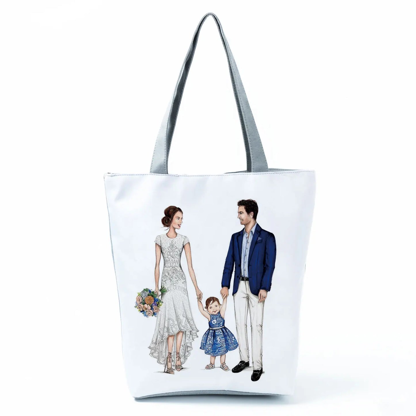 Golden Afro Woman Printed Handbags Pretty Fashion Shoulder Bag Eco Portable Shopping Bag High Capacity Beach Bag Practical Tote