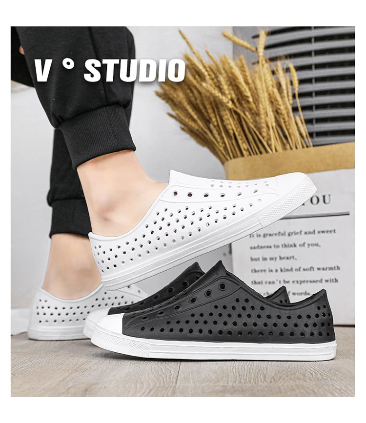 New Beach Sandals Men's Anti slip Hole Sandals Work Shoes Summer Garden Shoes Water Shoes Soft and Comfortable Outdoor Shoes