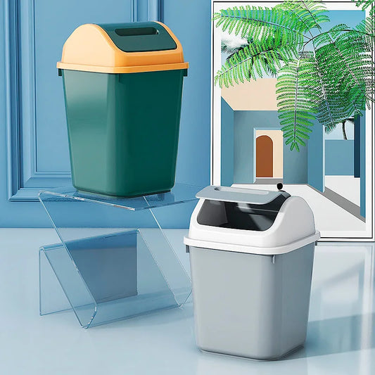 Trash can household bathroom toilet kitchen living room with cover bedroom large capacity shaking cover storage bucket