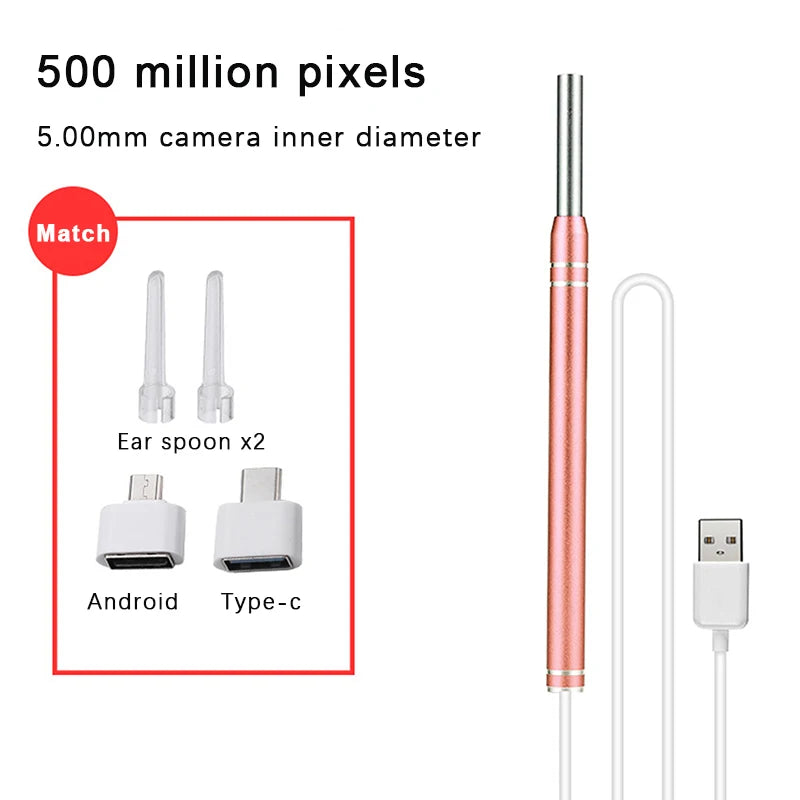 1Set Smart Visual Earpick Endoscope Spoon Ear Cleaner Camera Otoscope Ear Wax Remover Earwax Removal Tool