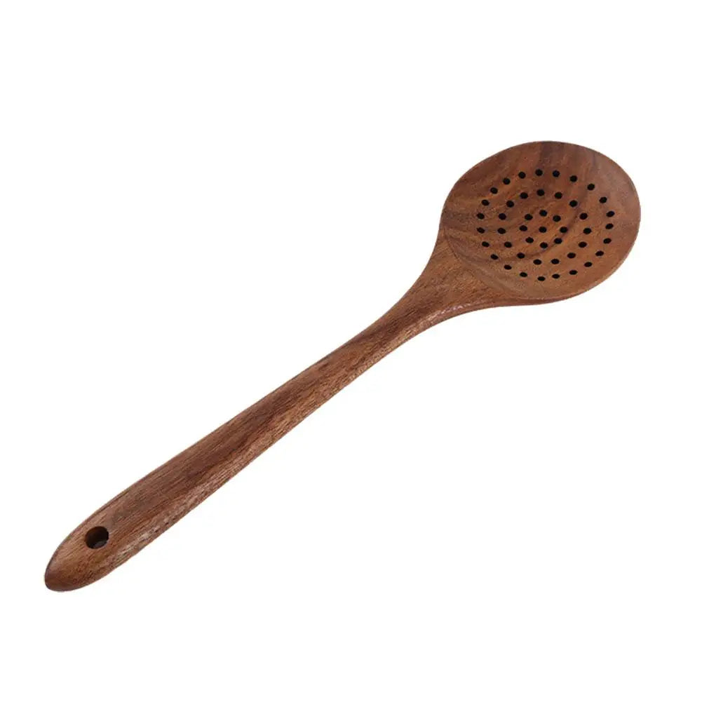 Wooden Spoons for Cooking, Acacia Wood Cooking Utensils Set Wooden Kitchen Tools Spoon Rest Nonstick Cookware Kit Safe