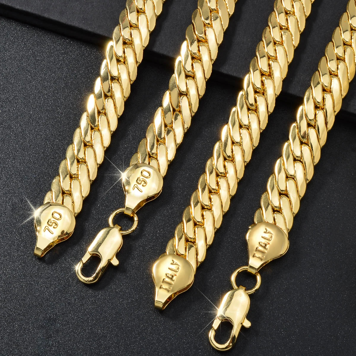 Sunny Italy 750 Copper Alloy Men's and Women's Necklace, High Temperature Resistant, Suitable for Street Hip Hop Jewelry Gifts