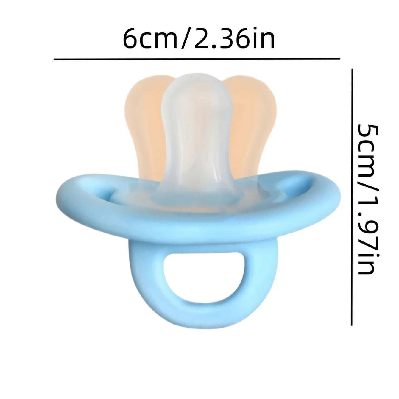 Soft Touch Silicone Baby Pacifier with Thumb Nipple, Newborn Soother, Baby Shower Gift