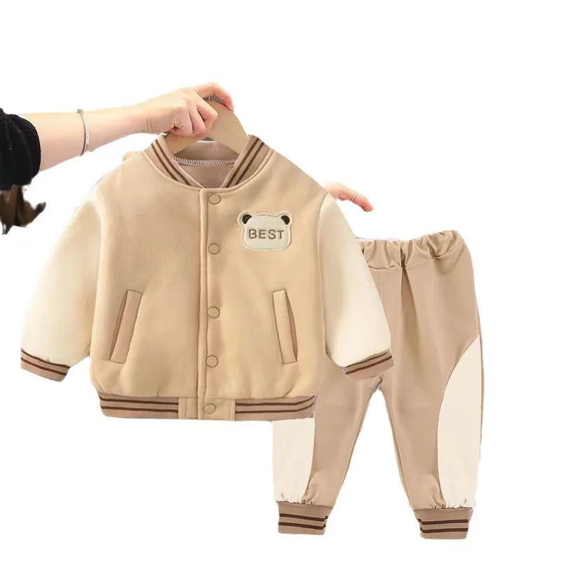 Boys Baseball Clothing Sets Kids Casual Sportwear Suit Girls Coats+Pants 2Pcs Spring Autumn Baby Thin Tracksuit Outfits 1-4 Year