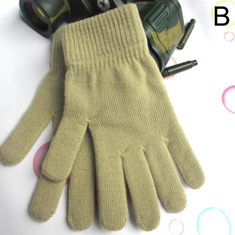 Women Knitted Gloves Autumn Hand Warmer Winter Thicken Full Finger Mittens Short Wrist Warm Gloves Unisex Outdoor Gloves
