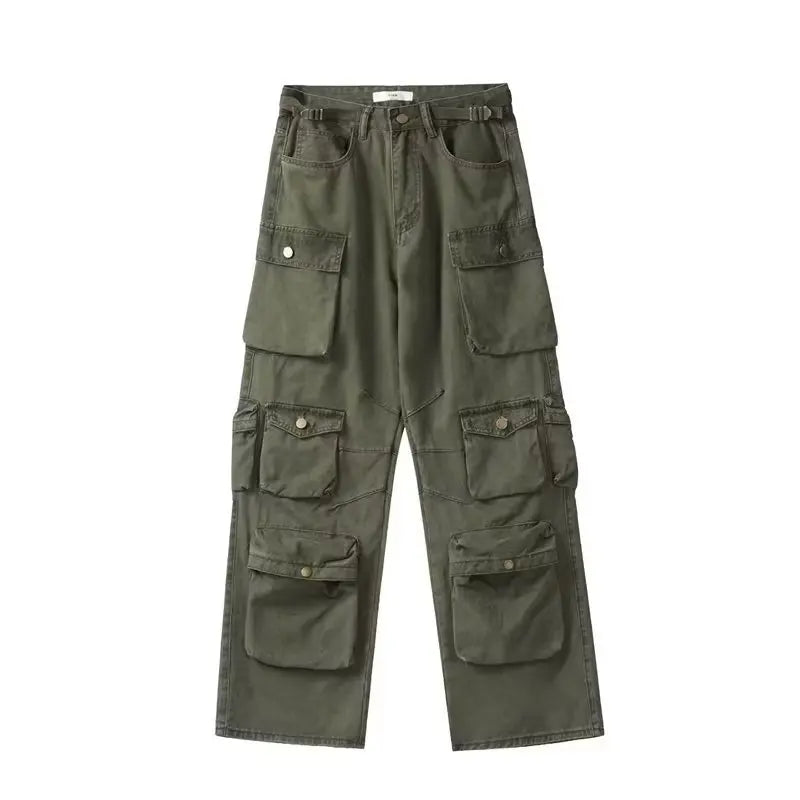 TARUXY Multiple Pockets Cargo Pants For Women Loose High Waist Fashion Sweatpants Women's Baggy Streetwear Pant Woman Trousers