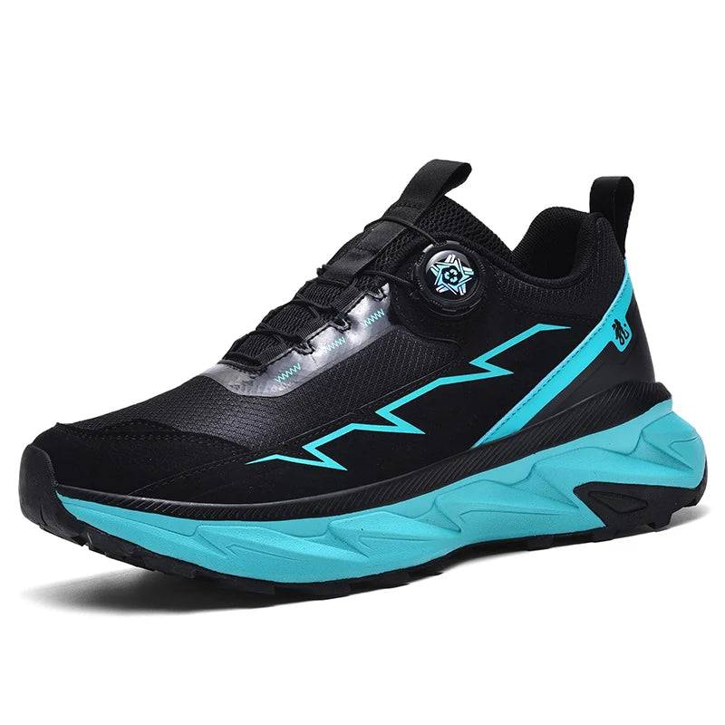 Spring Summer Large Rotating Buckle Mesh Breathable Sneakers Men's Running Shoes Fashion Casual Shoes 39-48