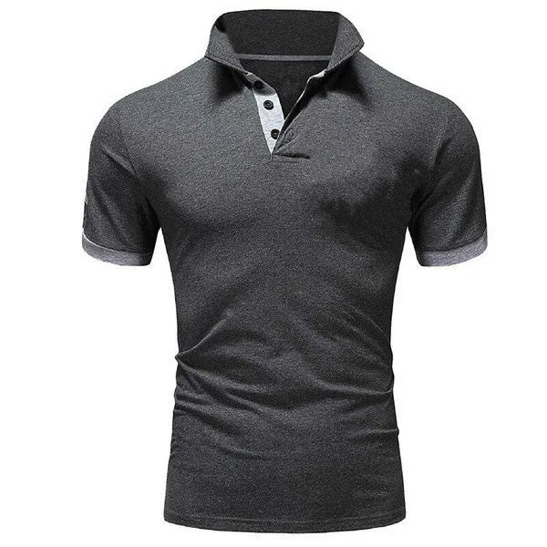 Men's Solid Color Short Sleeve T-Shirt Collar Polo Comfortable Breathable Fashion Basic Fit for Spring/Summer