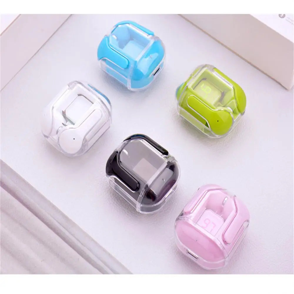 RYRA TWS Bluetooth 5.1 Earphones With Charging Box Wireless Headphone Stereo Sports Transparent Digital Display Earbuds Headsets