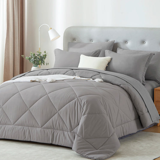 Comforter Set - 5/7 Pieces in a Bag, Bedding Sets with Comforters, Sheets, Pillowcases & PillowShams