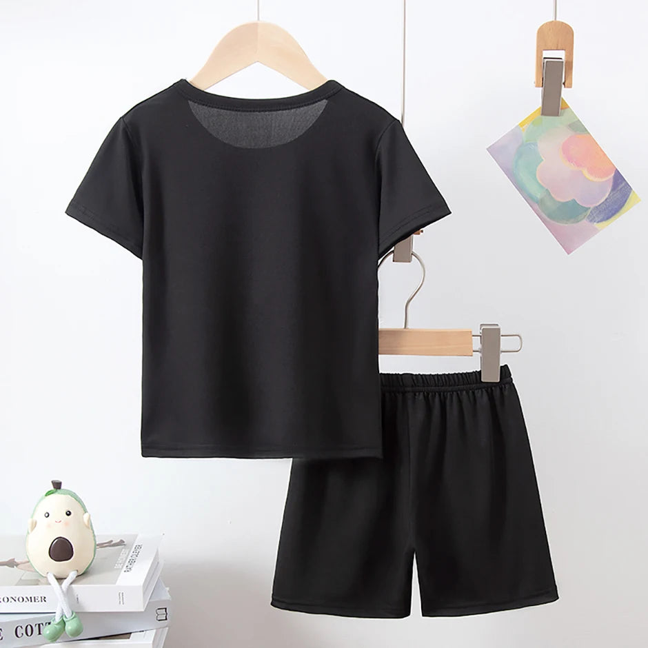 8/2 Pcs Children's Summer Cute Printing Suit Boy Casual Fashion Pocket Bear Short Sleeve Girl Sweet And Cute Joker Comfort Short