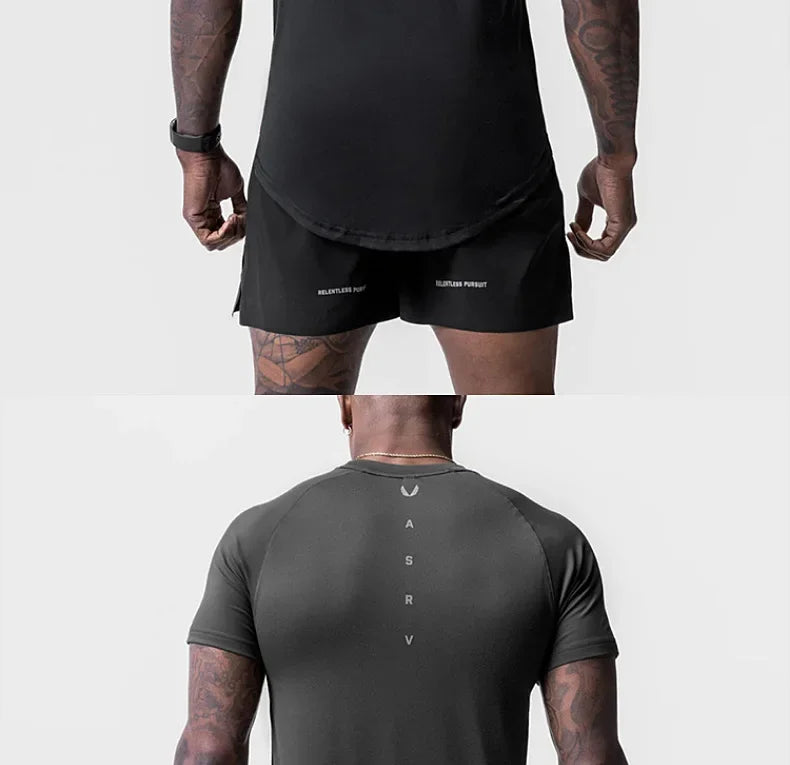 Men's Quick Dry Fitness T-Shirt Gym Running Sportswear Summer Breathable Workout Tee Bodybuilding Muscle Shirt Casual Activewear