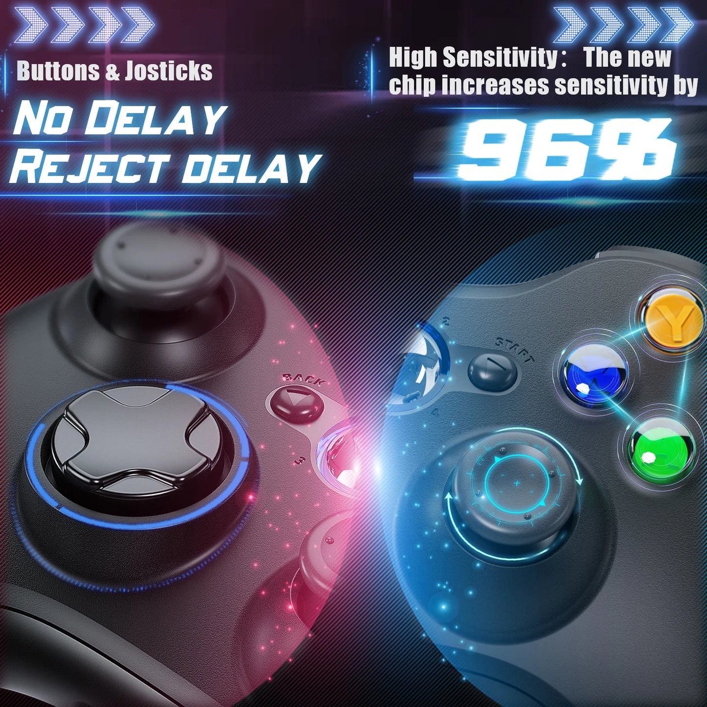 GAMROMBO Game Controller For Xbox 360/Slim/Windows7/8/10 Gamepad Wired/Wireless Controle Joystick Dual Vibration Gaming  Rocker