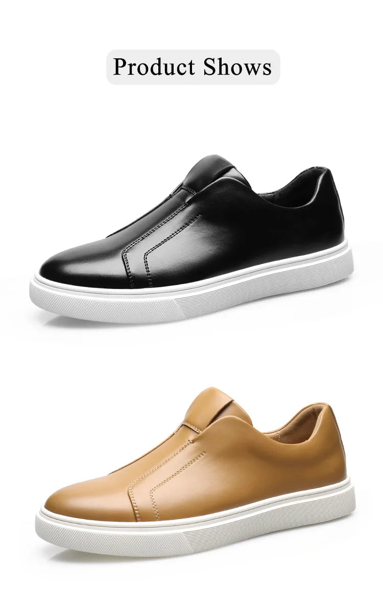 Fashion Men's Skateboard Shoes Sneakers Men Casual Slip-on Leather Loafers Flats