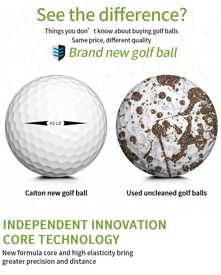 Caiton 50pcs 2-Layer Tournament Golf Balls, Soft Feel, Max Distance, Spin Control, Durable, Precision, Ideal for Training & Play