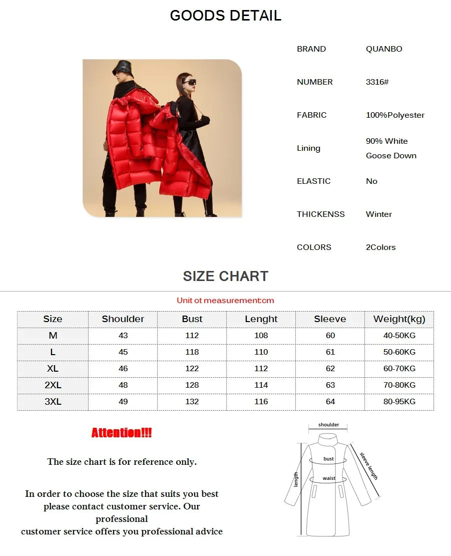 Winter 90%  White Goose Down Thick （Winter) Warm X-Long Men's Jackets 2025 New Arrivals Men Hooded Korean Down Parkas Coat