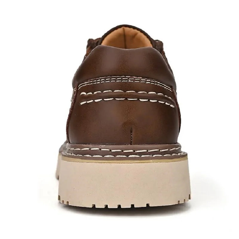 Men's Work Shoes Luxury Brand Leather Outdoor Casual Shoes for Men Dress Shoes High Quality Comfy Thick Bottom Shoes D2A54